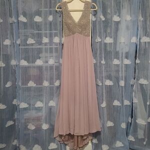Lavender/Mauve Prom Dress with Silver Accents & Beading